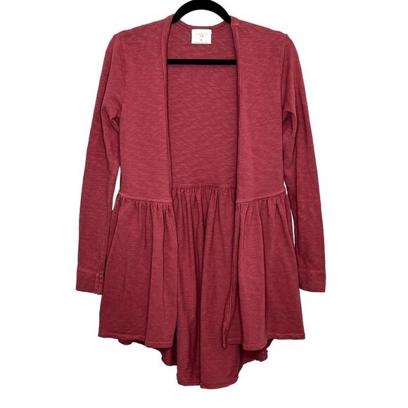 Anthropologie T.LA Oversized Red Open Front Cardigan Sweater Size XS - Picture 3 of 12
